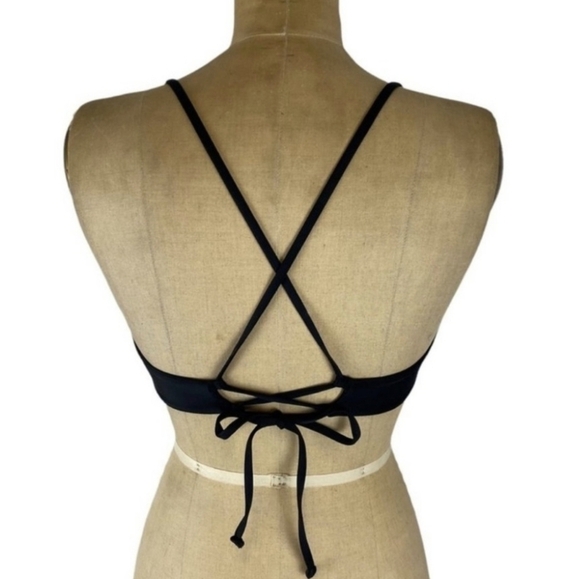 Ella Moss Black Ruffled Bikini Halter Top - Picture 3 of 9